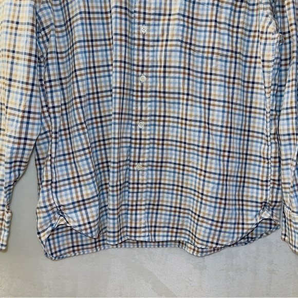 Men's J. Crew Multicolor Plaid Long Sleeve Cotton Button Up Shirt size large - Picture 5 of 6